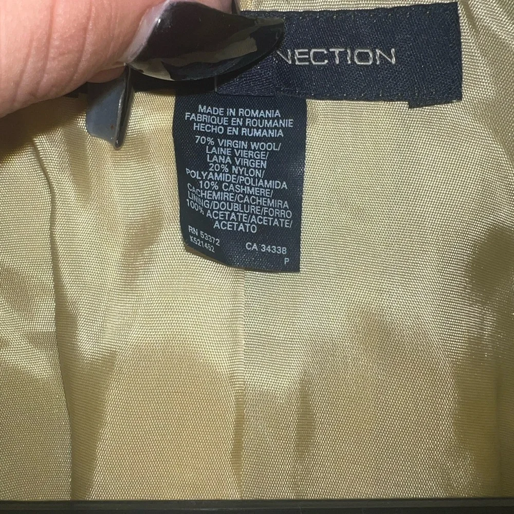 French Connection Cashmere Wool yellow jacket with scarf Size 6 - Picture 5 of 6